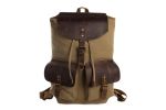 Canvas Leather Backpack, School Backpack, Waxed Canvas Backpack 2 Color Choices 1819