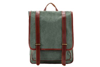 Waxed Canvas Backpack with Leather Trim in 3 Colors, Casual Backpack, School Backpack, Rucksack 1831