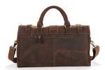 Handmade Vintage Style Genuine Dark Brown Leather Travel Bag for Men or Messenger Bag 8895
