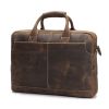 Handmade Vintage Dark Brown Leather Mens 16" Messenger Bag 8012