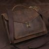 Handmade Vintage Dark Brown Leather Messenger Bag 0189