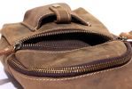 Top Grain Dark Brown Leather Single Strap Shoulder Backpack Travel Sling Bag 8886
