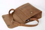Handcrafted Vintage Style Real Vintage Brown Leather Messenger Bag PD01-M