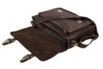 15'' Handmade Genuine Dark Brown Leather Briefcase or Laptop Bag 7205