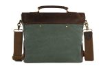 Olive Green Canvas Leather Bag Briefcase Messenger Bag Shoulder Bag 1807-OG