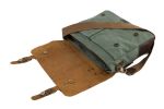 Olive Green Canvas Leather Bag Briefcase Messenger Bag Shoulder Bag 1807-OG