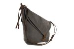 Dark Grey Waxed Canvas Messenger Bag Crossbody Bag Shoulder Bag Satchel Bag 6631-DG