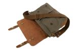 Handmade Army Green Canvas Leather Messenger Bag Shoulder Bag Laptop Bag 1807-AG