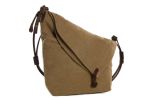 Canvas Leather Khaki Messenger Bag, Crossbody Bag Shoulder Bag, Satchel Bag 6631-K