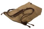 Canvas Leather Khaki Messenger Bag, Crossbody Bag Shoulder Bag, Satchel Bag 6631-K