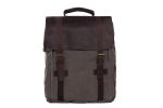 Dark Grey Leather-Canvas Backpack, Laptop Bag, School Bag, Travel Bag, 1820-DG
