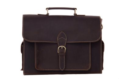 High Quality Genuine Leather Dark Brown Briefcase/Messenger Bag/Shoulder Bag/Handbag 9098