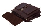 Handmade Vintage Dark Brown Leather Briefcase Men Messenger Bag Laptop Bag 1031-DB