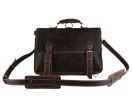 Handmade Dark Brown Vintage Leather Briefcase/Backpack, Mens' Messenger Bag 7161R
