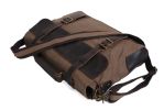 14'' Canvas Coffee Colored Leather Bag Briefcase Messenger Bag Shoulder Bag Laptop Bag 1870-C