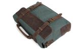Canvas Leather Olive Green or Khaki Briefcase Messenger Bag, Waxed Canvas Laptop Bag Travel Bag 1859