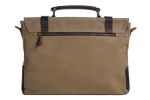 Handmade Khaki Canvas Leather Bag Briefcase Messenger Bag Shoulder Bag Laptop Bag 1870-K
