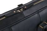 Handmade Black Leather Briefcase/Messenger Bag/Handbag D007-Black
