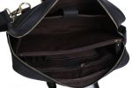 Handmade Black Leather Briefcase/Messenger Bag/Handbag D007-Black