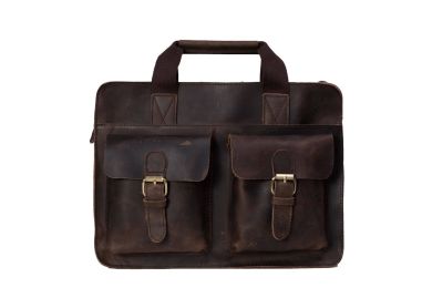Handcrafted Dark Brown Vintage Style Leather Mens Messenger Bag