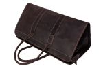 22'' Handmade Dark Brown Large Leather Travel Bag, Weekender Bag MG32