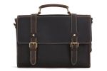Handmade Vintage Style Dark Brown Leather Briefcase Messenger Bag Satchel Bag Crossbody Shoulder Bag 12007