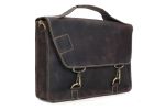 Vintage Style Dark Brown Leather Briefcase, Men's Messenger Bag, Laptop Bag, or Business Handbag 9081