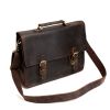 15'' Leather Briefcase/Messenger Bag/Laptop Bag 7035B-1-DB
