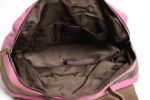 Rose Red Leather & Canvas Backpack / Laptop Bag / School Backpack / Travel Bag / 1820-Rose