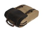 Khaki Canvas Leather Backpack, Waxed Canvas Backpack School Backpack 1820-K