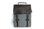 Blue Leather & Canvas Backpack / Laptop Bag / School Backpack / Travel Bag / 1820-B