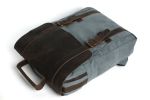 Blue Leather & Canvas Backpack / Laptop Bag / School Backpack / Travel Bag / 1820-B