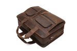Handmade Dark Brown Leather Messenger Bag DZ11