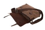 Handmade Coffee Colored Canvas Leather Briefcase Messenger Bag Shoulder Bag Laptop Bag 6896-C