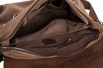 Handmade Coffee Colored Canvas Leather Briefcase Messenger Bag Shoulder Bag Laptop Bag 6896-C